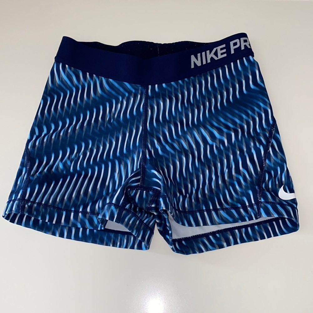 Blue Patterned Size S Nike Pro Spandex